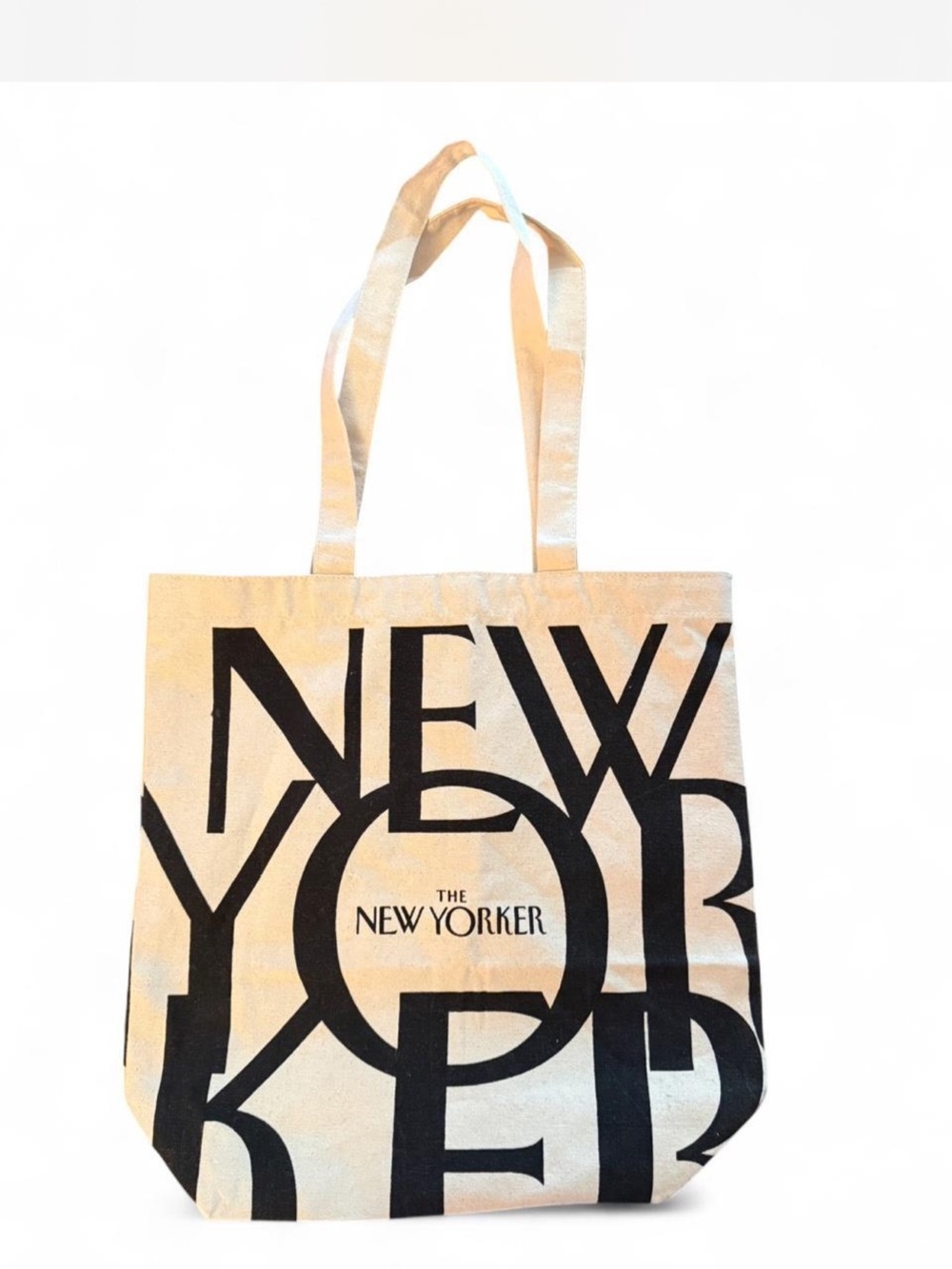 THE NEW YORKER tote bag in cream and black. Sturdy. Never used, like new